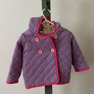 Mini Boden girls quilted coat size 12-18 month GUC